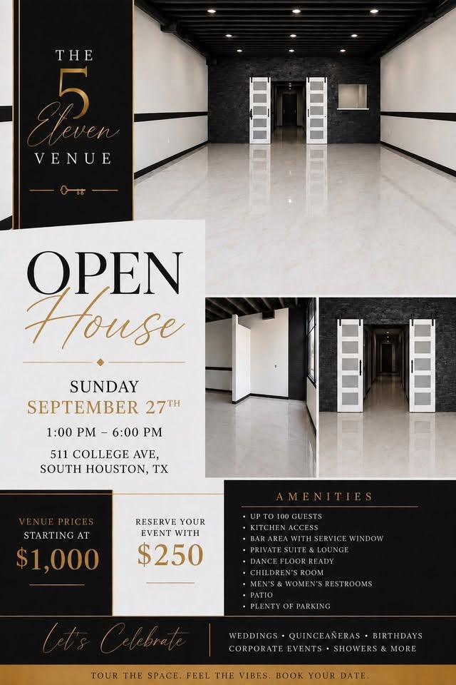 The 5Eleven Venue open house in South Houston on September 27, 2026